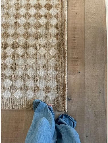 Miniatura 9 de Livabliss x Galey Alix Myrtle Avenue V - Alfombra vintage de tablero de ajedrez, 5 pies 3 pulgadas x 7 pies 7 pulgadas (5 x 8 pies), gris pardo a