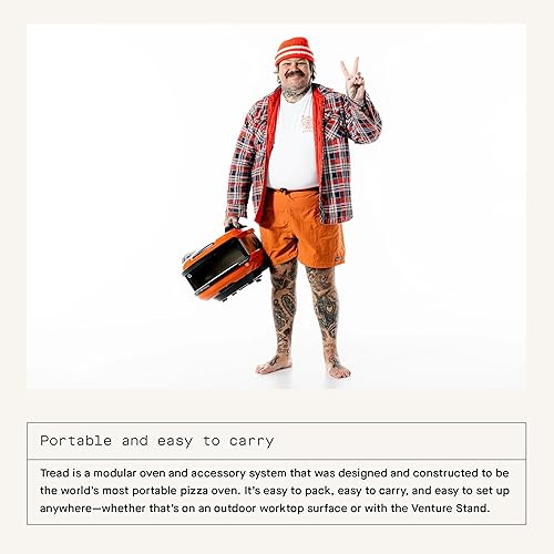 Miniatura 3 de Gozney Horno de pizza portátil Tread x Matty Matheson, naranja, hace pizzas de 12 pulgadas, revolucionario quemador de gas lateral, calentamiento