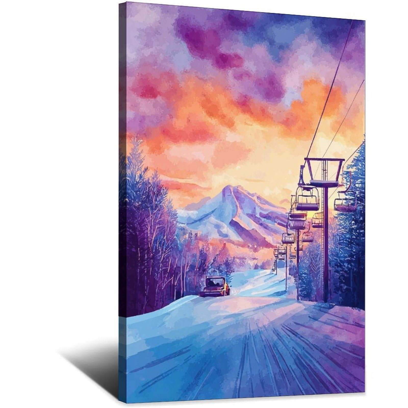 CFXNGA Niseko Posters 20x30inch(50x75cm) Vintage Watercolor Canvas Art