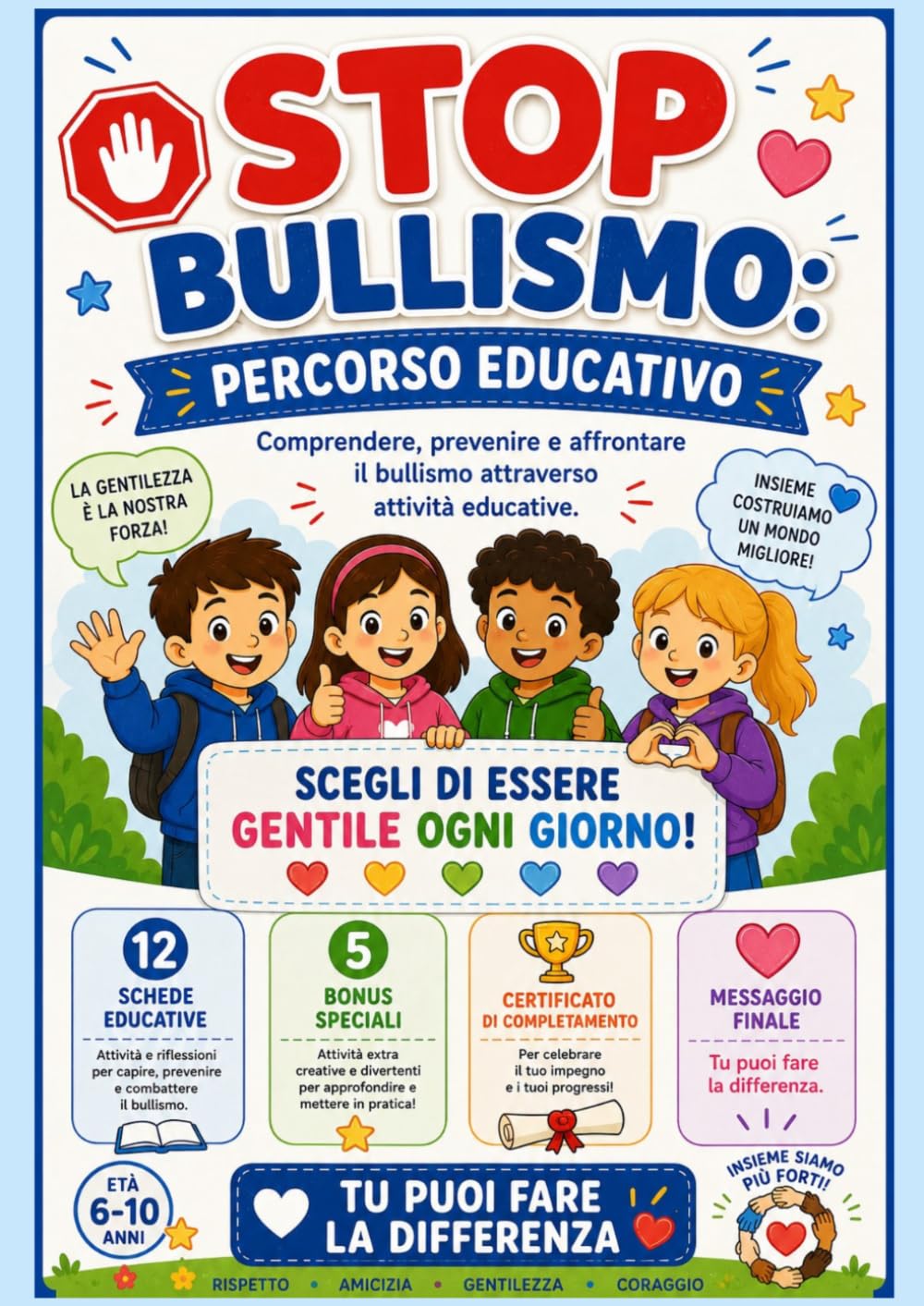 STOP BULLISMO percorso educativo. Comprendere, prevenire e affrontare il bullismo attraverso attività educative. Attività 6-10 anni.