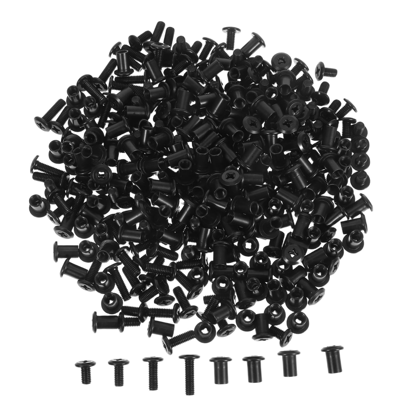 Pernos de Anclaje para Muebles Negros M6 de Acero al Carbono 170 Piezas