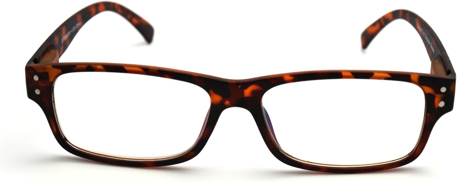 ColorViper basic square computer Amber tinted lenses reader Unisex spring temple Reading Glasses many sizes