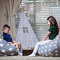 Vista 7 de WEKAPO Funda de Puf de Almacenamiento de Animales de Peluche para Niños Puf Rellenable con Cremallera para Organizar Juguetes de Peluche Gris