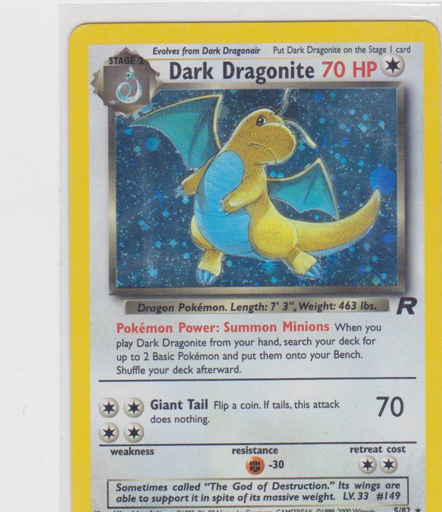 Pokemon - Dark Dragonite Trading Card Team Rocket #149 Holofoil 5