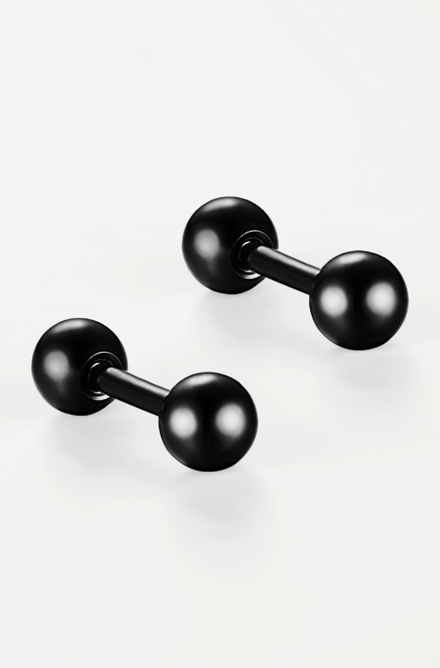 Yellow Chimes Earrings for Men and Boys | Fashion Black Studs | High Polished Dumbbells Shaped Stud Earring | Stainless Steel stud Earrings | Accessories Jewellery for Men | Birthday Gift for Men and Boys Anniversary Gift for Husband