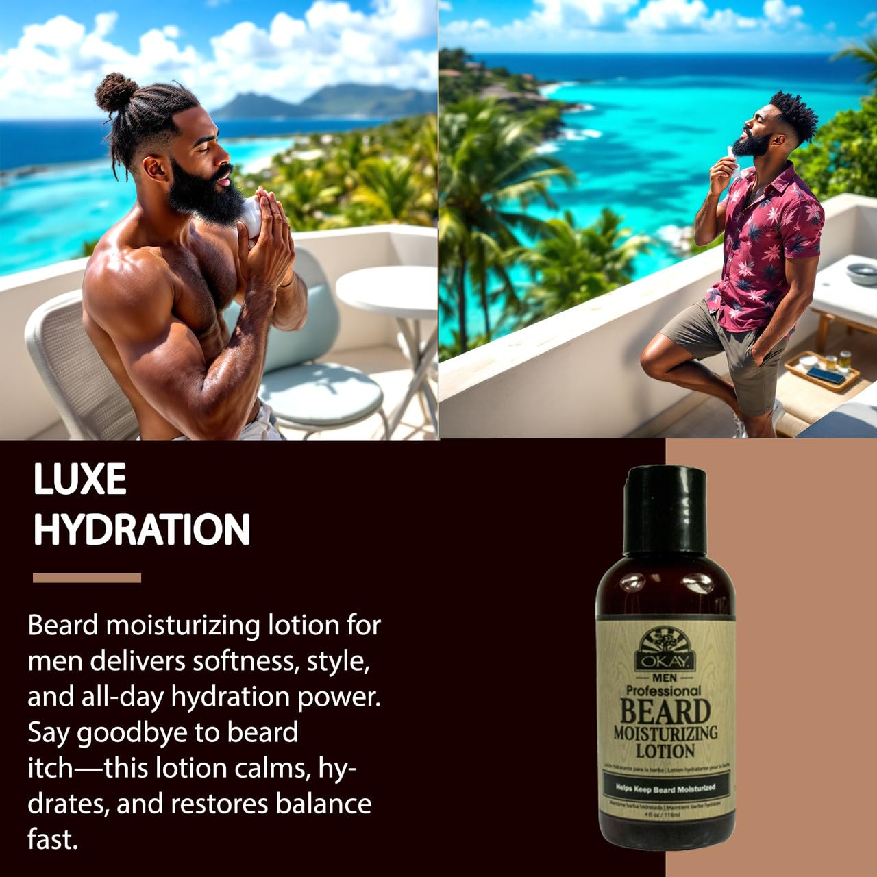 OKAY Men's Beard Moisturizing Lotion, 4 Ounce