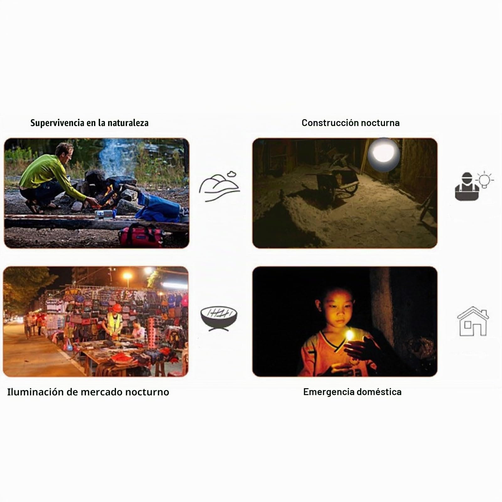 Generador Solar Portátil para Camping Aire Libre Energía Solar Emergencias Aventuras Exterior Batería Integrada Luz Crítica