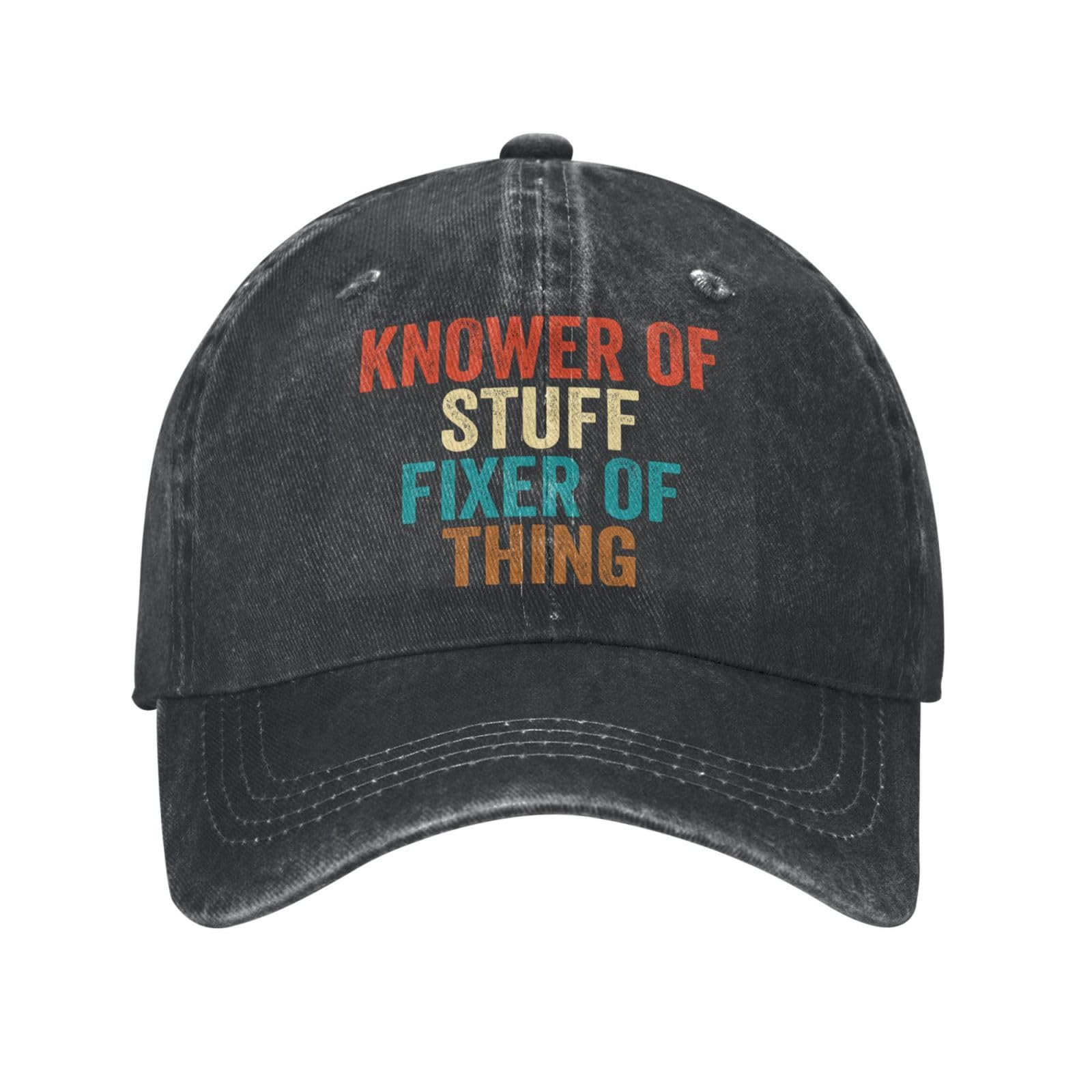 Nlwqekv Unisex Black Knower Of Stuff Fixer Of Thing Hats For Mens Knower Of Stuff Baseball Cap Knower Of Stuff Fixer Of Thing