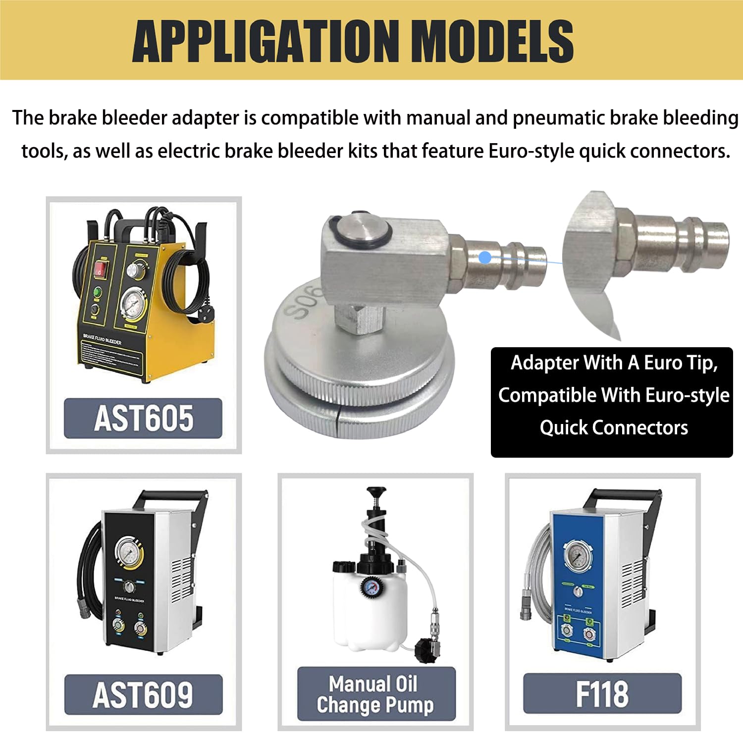 Adattatore per Serbatoio del Liquido Freni con Attacco Euro, Adattatore per spurgo Freni in Alluminio, Compatibile con i Modelli della Serie Toyota