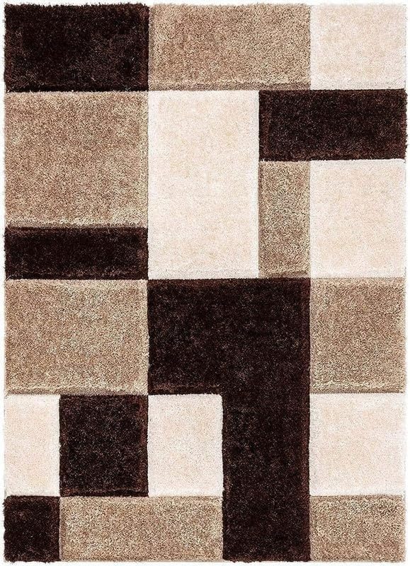 Image of Carpet for Living Room 5X7 FEET Modern Soft Shaggy Carpet Thick, Fluffy & 2 inch Pile Shag Rug for Your Kids Room, Bedroom & Livingroom (Brown BLACK1)