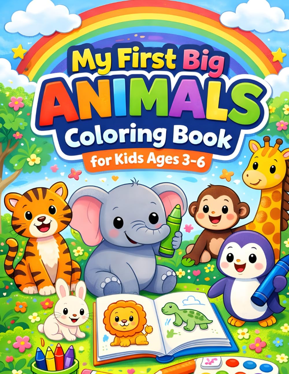 My First Big Animal Coloring Book: Simple and Fun Easy Coloring Pages for Kids Ages 3–6