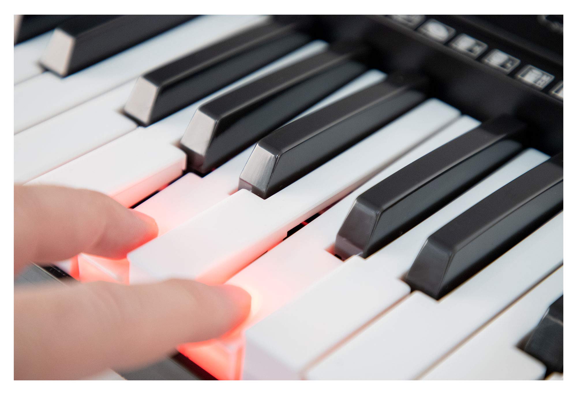 McGrey LK-6120-MIC Leuchttasten-Keyboard mit Mikrofon Schwarz, 255 Sounds | Einsteiger-Keyboard mit 61 Leuchttasten, 255 Begleitrhythmen, 50 Demo-Songs inkl. "One Key" & "Follow" Funktion