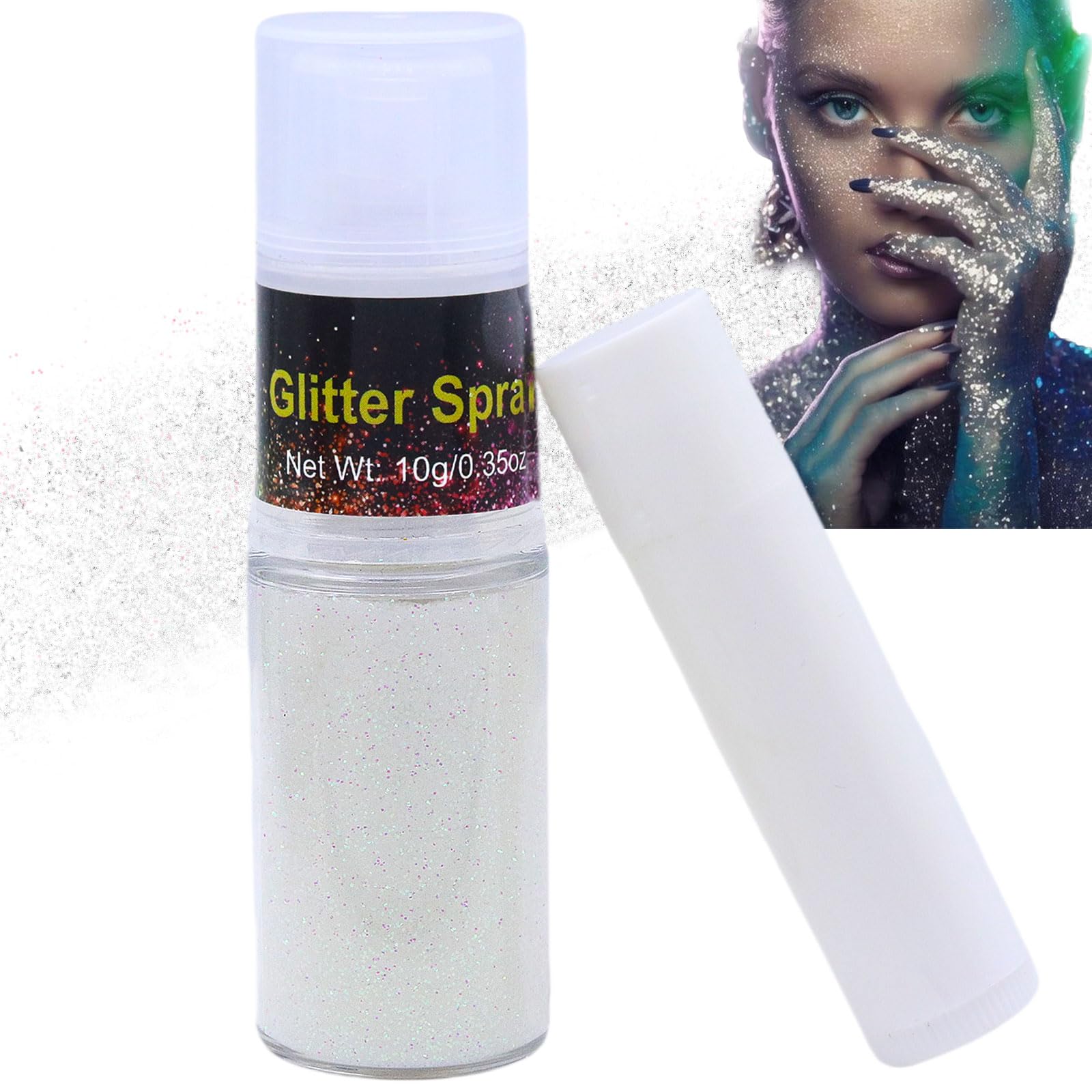 Glitzer Spray für Haare und Körper Body Glitzer Schminke Für Festival Gesicht kleidung Zubehör Weiß