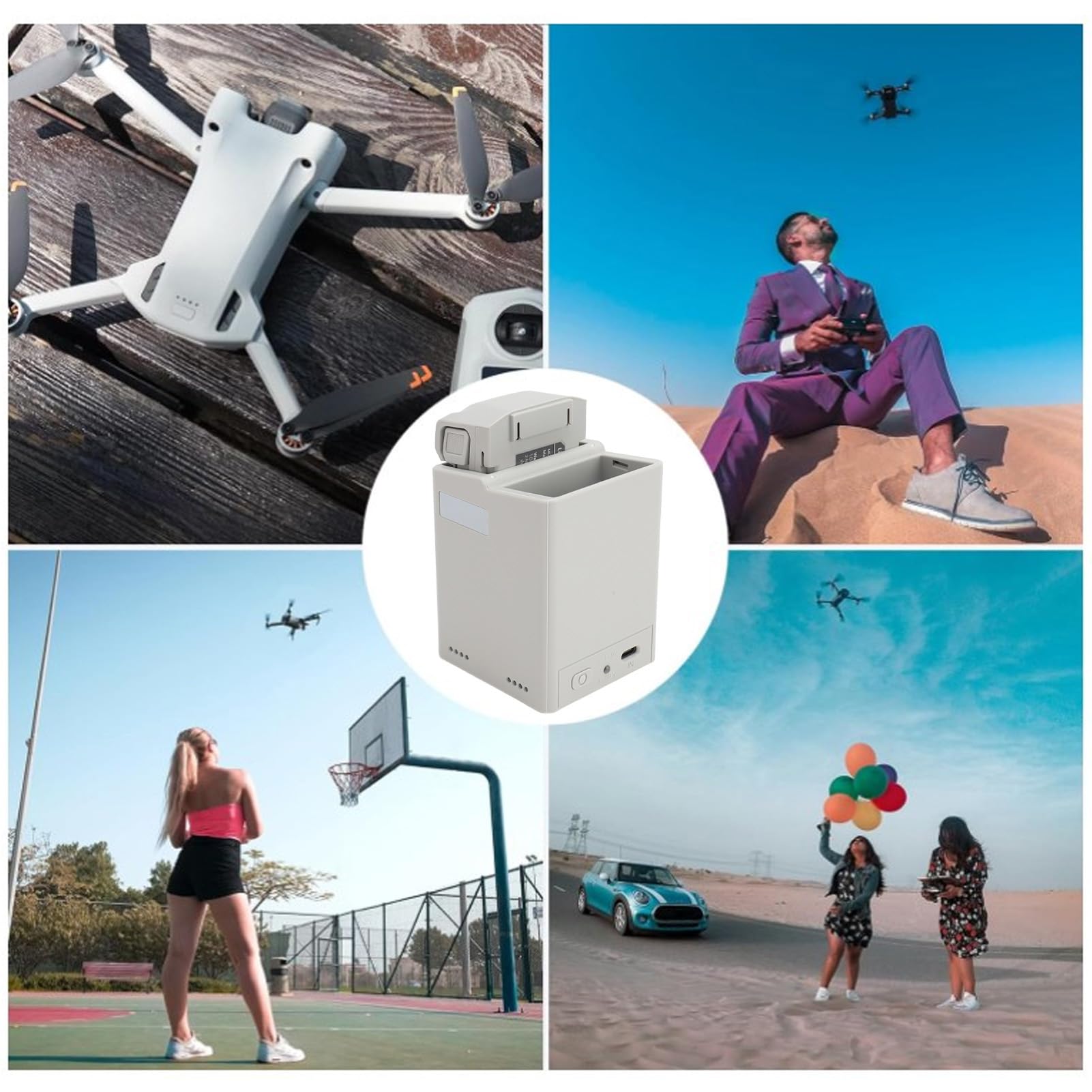 SIXRUN Batteria Drone di Ricambio 3850mAh, per Mini 3 3Pro 4 4Pro (Hub