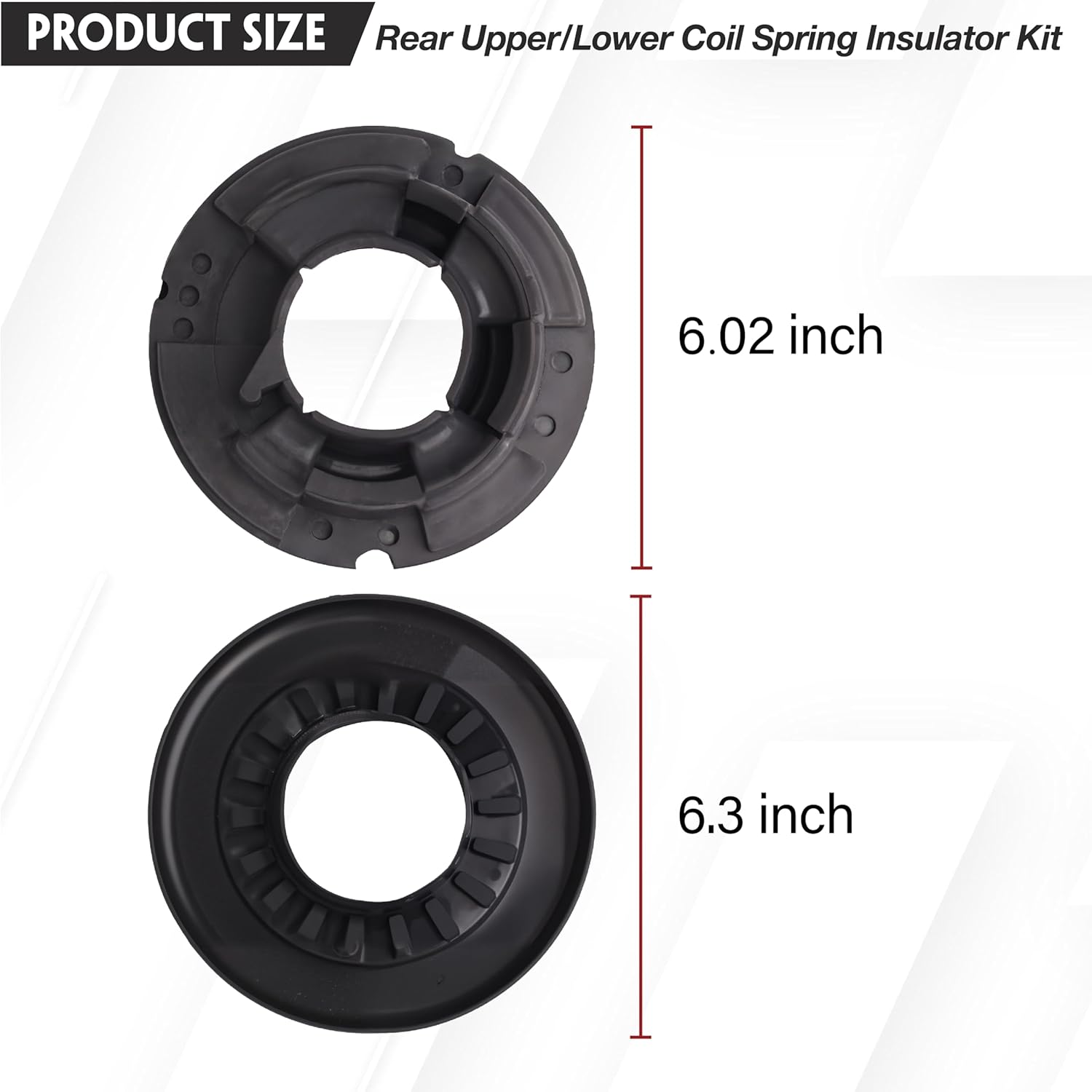4 PCS Rear Upper and Lower Coil Spring Insulator Kit Compatible with Jeep Grand Cherokee WJ/WG 1999-2004 Spring Isolator Kit Rubber Set Repacle for 52088346AB 52088402AB
