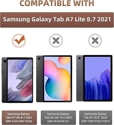 Miniatura 2 de MoKo Funda compatible con Samsung Galaxy Tab A7 Lite de 8.7 pulgadas 2021 (SM-T225T220T227), funda inteligente delgada y ligera con triple soporte