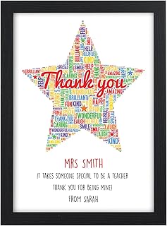 Personalised Teacher Gifts - Thank You Teacher TA End of Term Christmas Gift Presents - Thank You Gifts for Teachers, Teaching Assistants, TA, Nursery Teachers - ANY RECIPIENT from ANY NAME