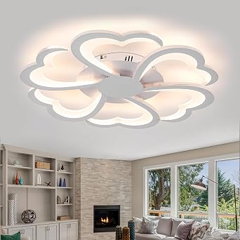 Flower Chandelier with Remote Control APP,LED Dimmable 3000K-6000K,Ceiling Lights 72W Modern Ceiling Lighting with Timer Memory Function for Living Room Bedroom Kitchen