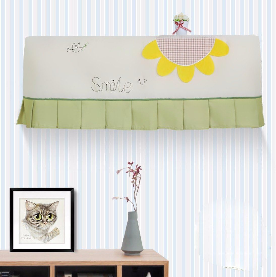 KHSKX Embroidery hanging hook cover top of dust cover of gauze hanging air-conditioner,A, 80cm General