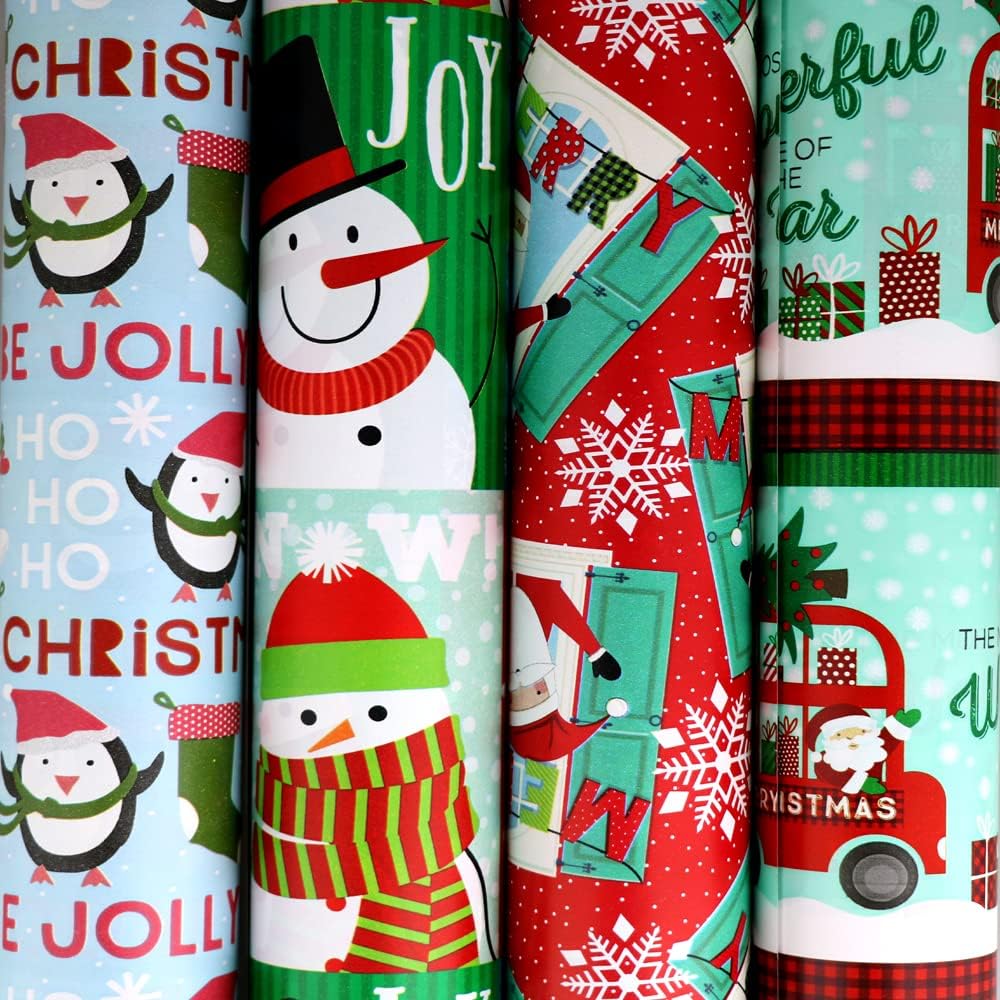 OCD Bargain Assorted Christmas Gift Roll Wrapping Paper, 30