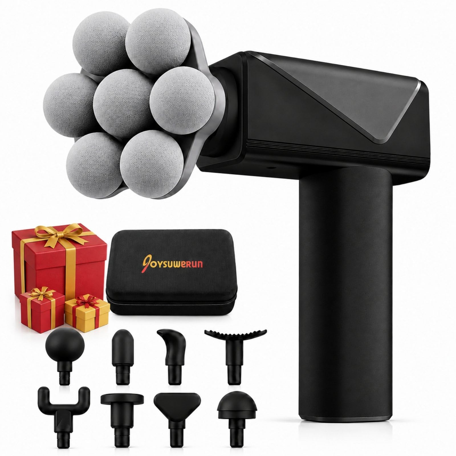 Massage Gun with Wide-Coverage Head & Carrying Case for Comfortable Massage