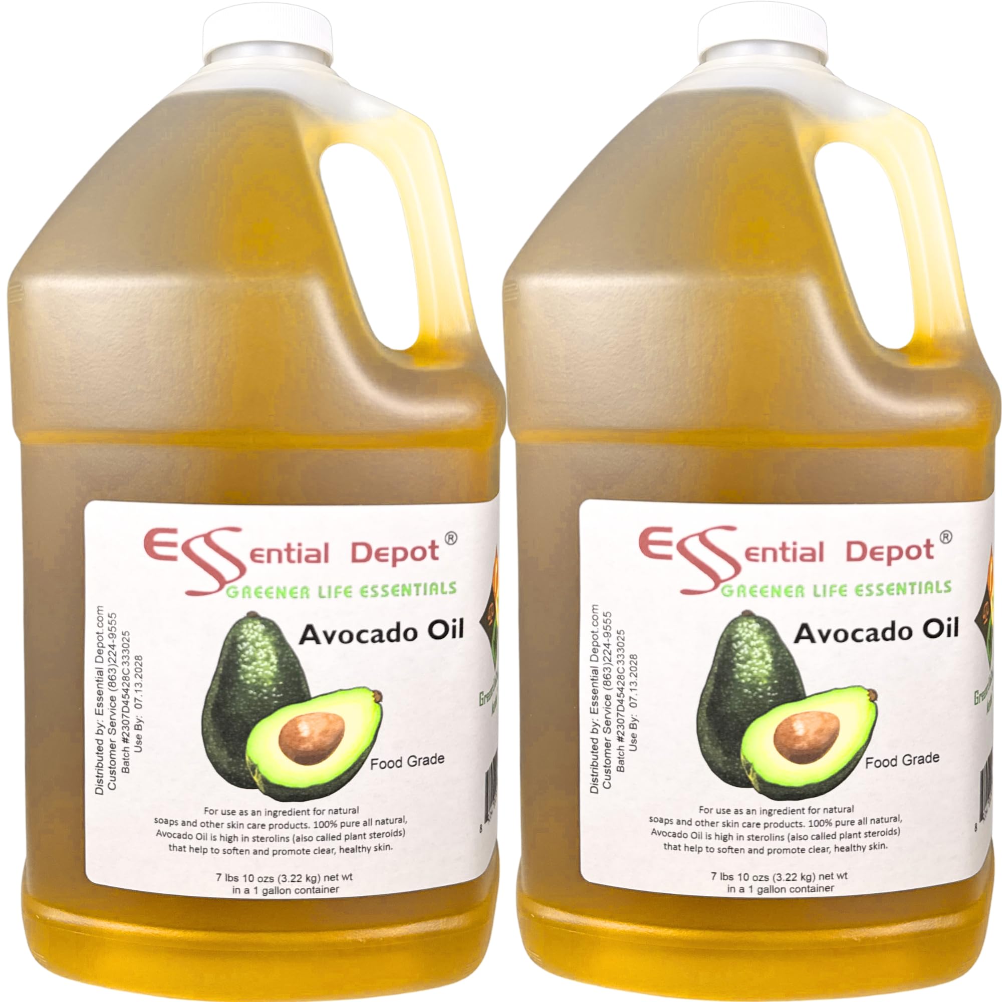 Avocado Oil - 2 x 1-Gallon 128 oz - 256 oz - safety sealed HDPE container with resealable cap - 100% Pure and Natural for Hair Skin Massage and Cooking product thumbnail 3