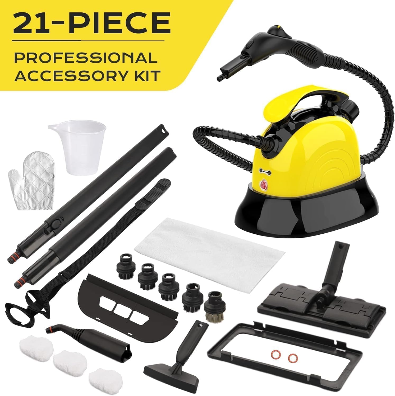 Powerful 1500W Multi-Purpose Steam Cleaner for Car Seats, Upholstery, Sofas, Bathrooms, Kitchens - Heavy-Duty, Fast Heating, Easy to Use, Portable Steam Cleaning Solution