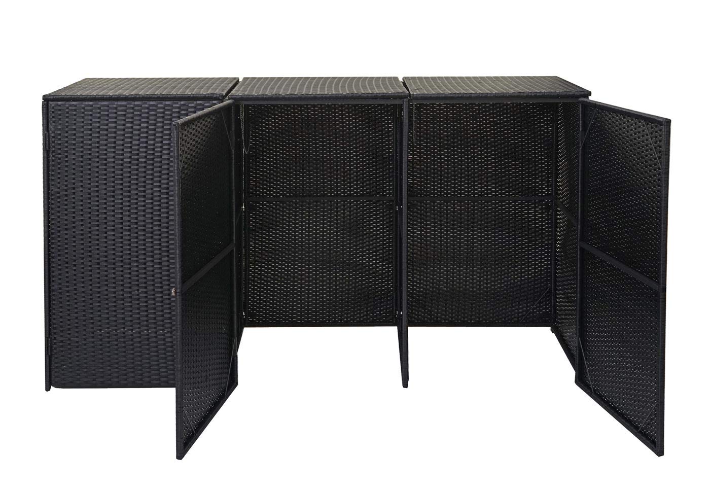 Enveloppement pour 3 poubelles HWC-E25, polyrotin 2x120l - Noir