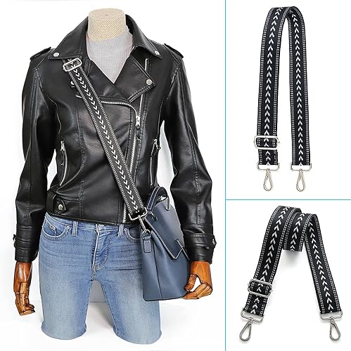 Miniatura 146 de Kolti Correa de repuesto para bolso, bolso cruzado a rayas anchas ajustables Hebilla de oro-04