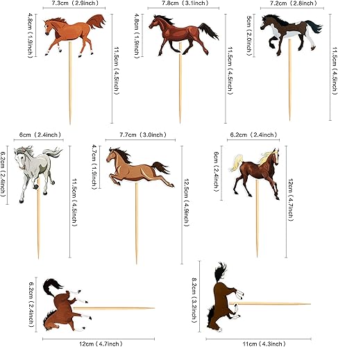 Miniatura 2 de Ercadio - Juego de 48 moldes para magdalenas de caballo para carreras de caballos y cupcakes, diseño de raza ecuestre