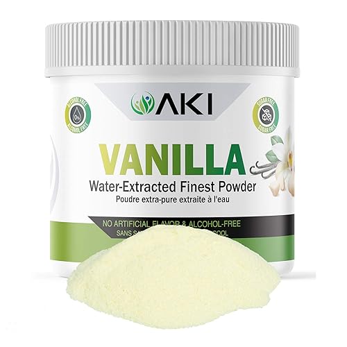 Aki - Extracto fino de vainilla en polvo de frijoles (5.29 onzas/5.29 oz) – Polvo extraído de agua ideal para hornear, cocinar saborizante,