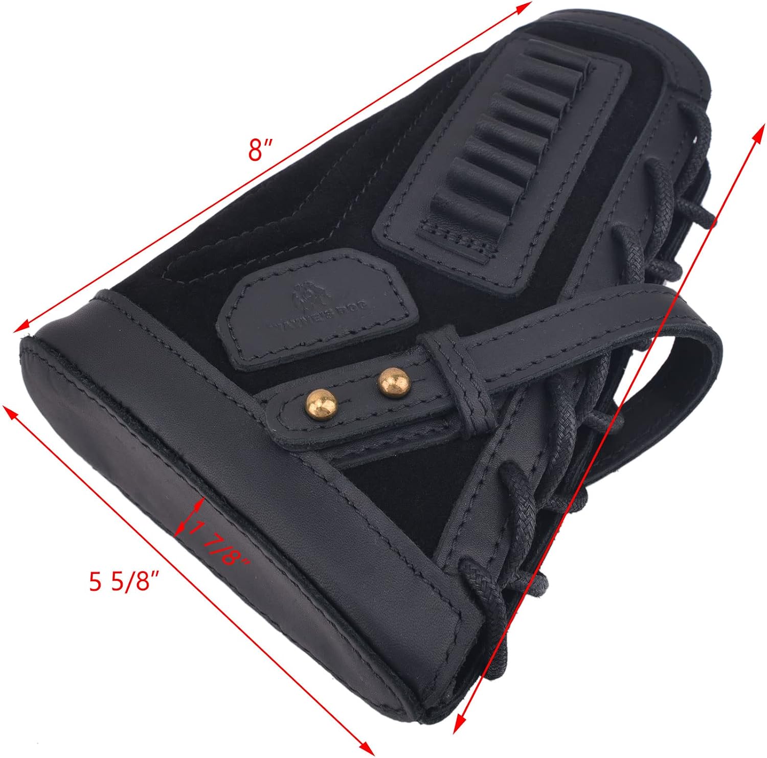 Leather Buttstock Cheek Rest Pad with Rifle Shell Holder for .44mag .45-70 .30-30 .357 .308 .30-06 410GA