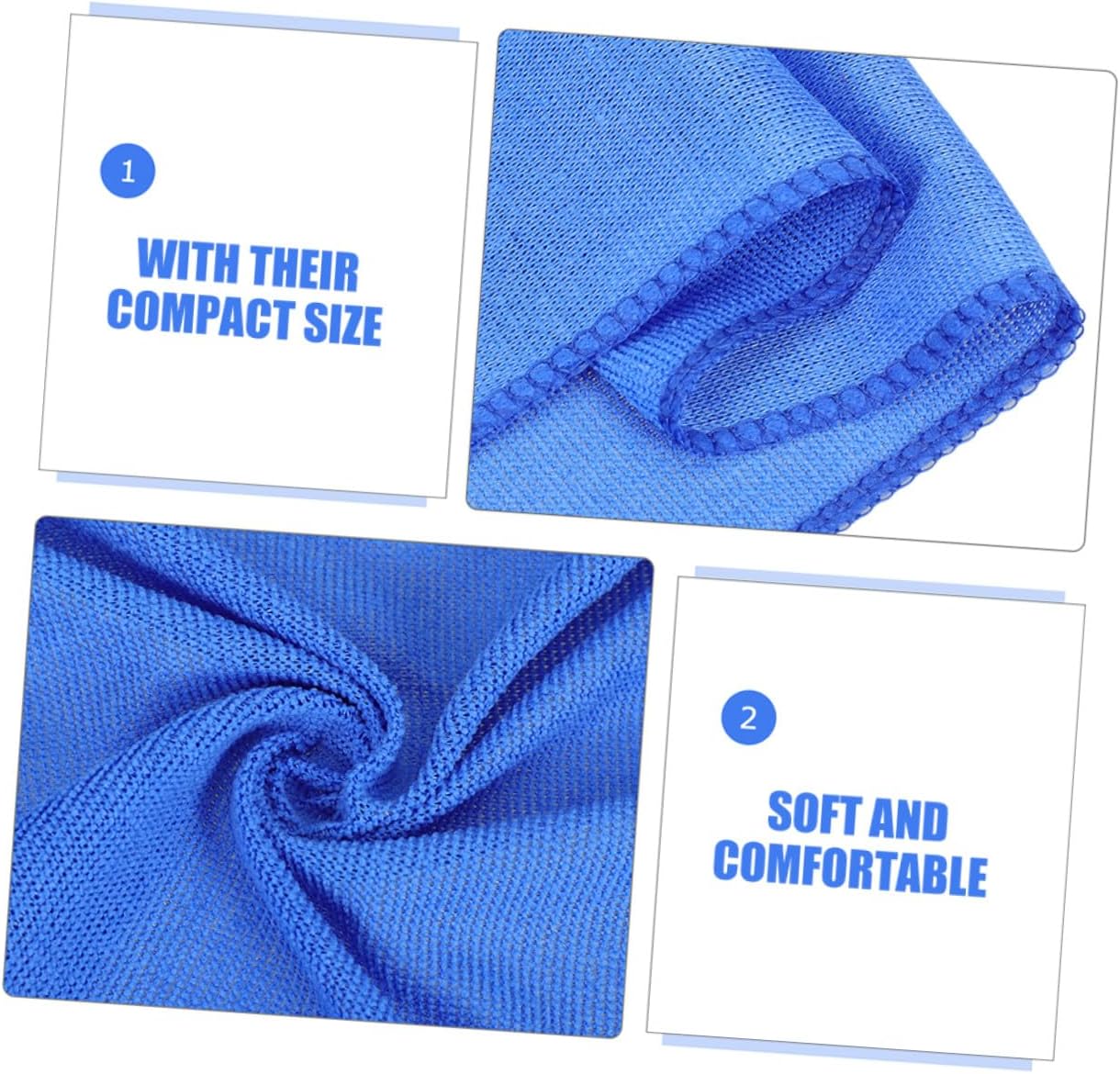 Healifty 10pcs Microfiber Car Wash Towels Super Absorbent Drying Cloths for Auto Cleaning and Polishing, Blue Edge 30x60cm, Car Care Cleaning Rags for Vehicle Exterior and Interior