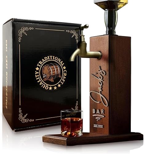 Miniatura 10 de Dispensador de Whisky Personalizado para Licor de Bar en Casa Cabezal de Barril de Madera Grabado Dispensador de Licor Juego de Decantador de Whisky