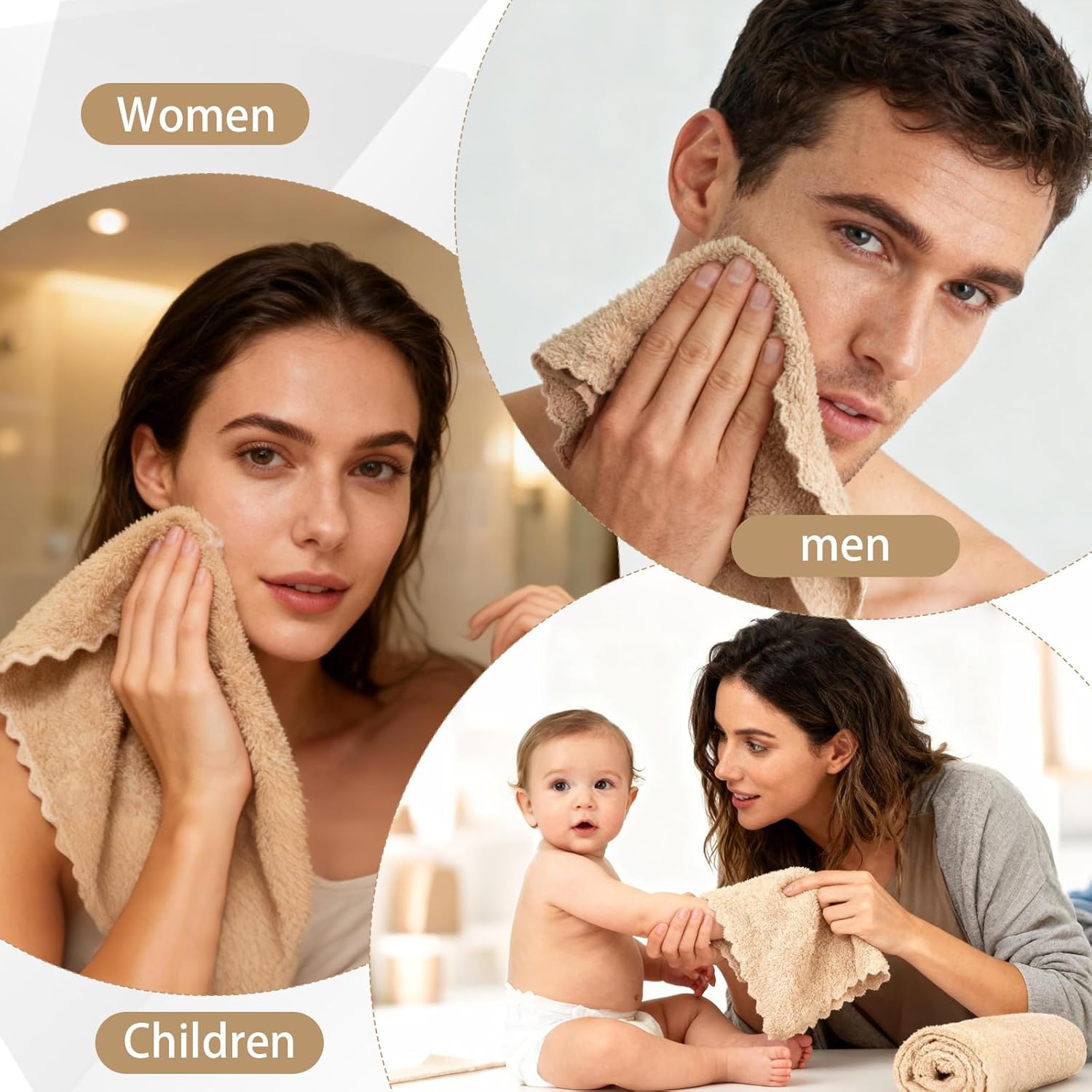 120 Pcs Washcloths Bulk 12 x 12 Inch Multicolor Facial Towels Microfiber Soft Wash Rags Quick Drying Bathroom Wash Clothes for Body, Face, Fingertip, Spa