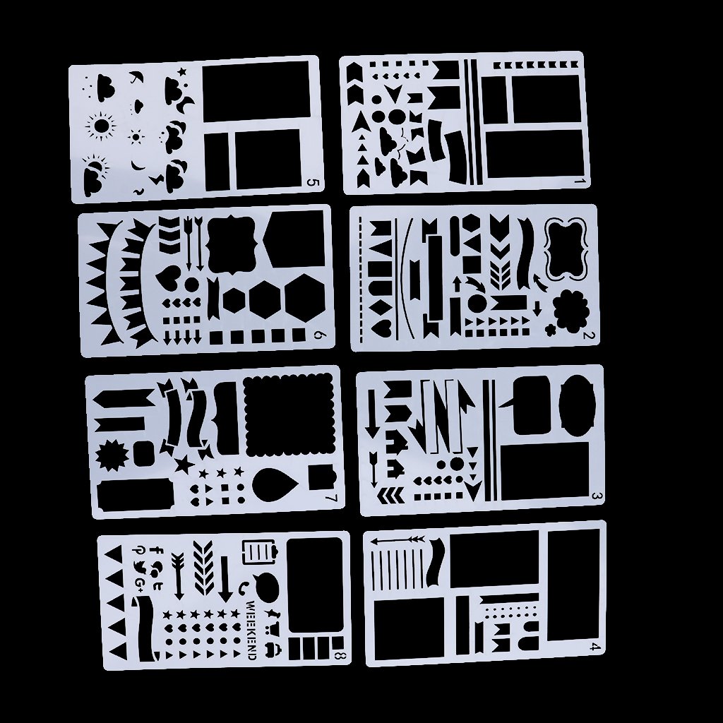 20 Pièces Journal Pochoir Modèles de Dessin Règles pour Bricolage Cahier Journal Scrapbooking Artisanat