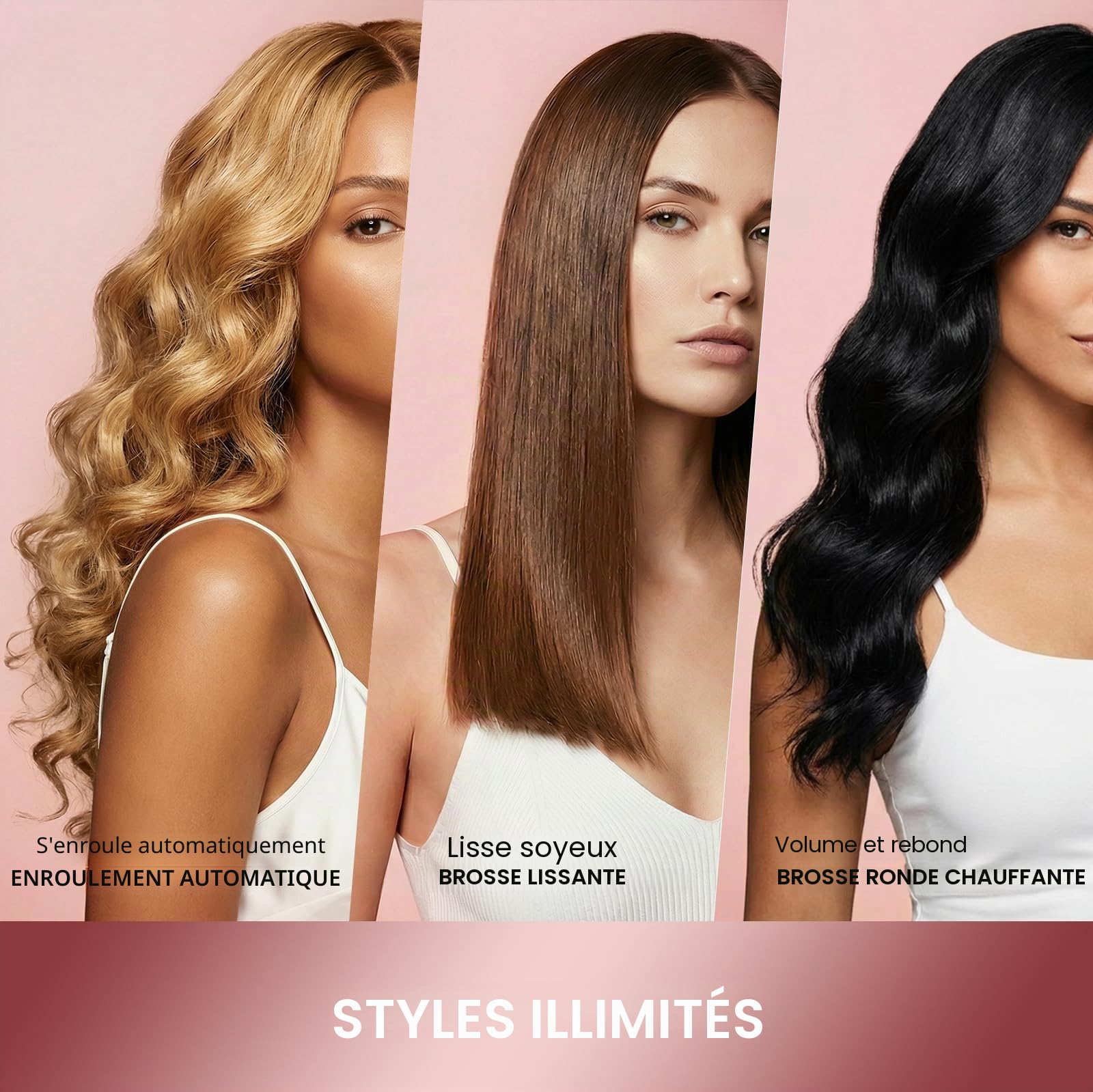 MESCOMB Air Styler 5 en 1 Bi-Tension, Sèche-Cheveux Ionique de Voyage