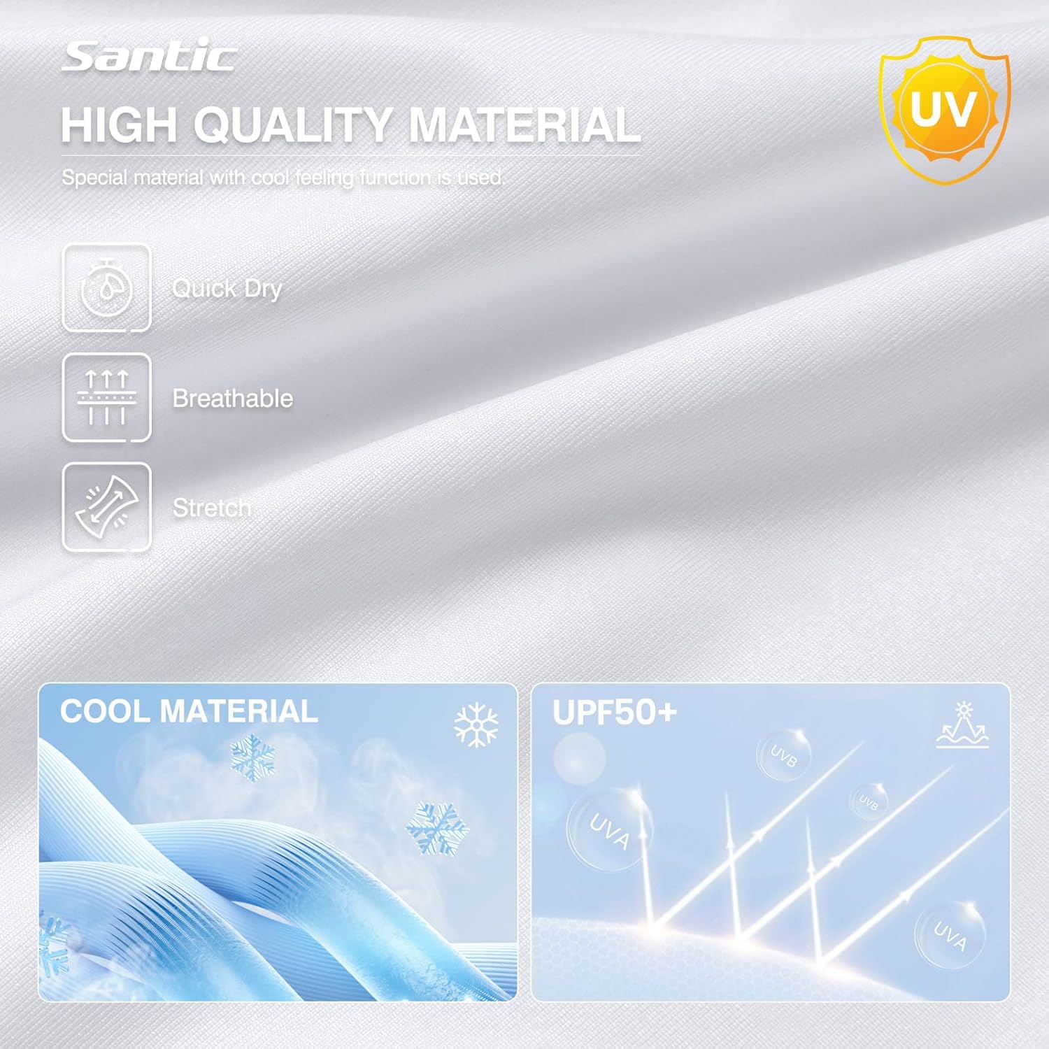 Santic Men's Cycling Jersey Short Sleeve Tops Pro Road Bike Shirt Full Zipper UPF 50+ Bicycle Jersey with Pockets - Image 6