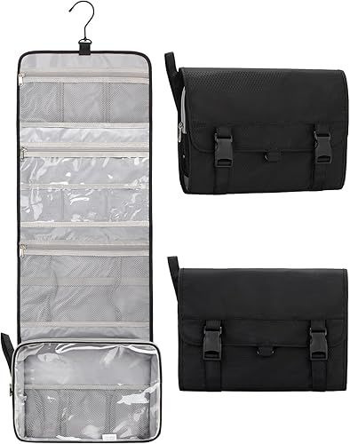 Miniatura 76 de Neceser colgante de viaje para hombres y mujeres, kit de viaje, bolsa de afeitar, impermeable, organizador de maquillaje para baño, ducha, azul