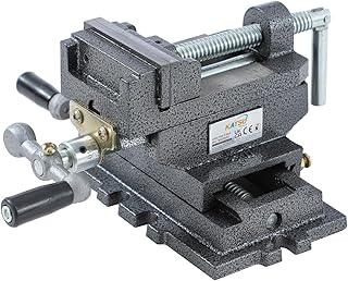 KATSU Bohrmaschinen Kreuzschraubstock 3" 75mm, Schwerlast Maschinenschraubstock 2-Achsen Mechaniker Kreuztisch Frästisch W...