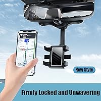 Vista 3 de Soporte giratorio y retráctil de 360° para el espejo retrovisor del coche, soporte universal multifuncional ajustable para teléfonos, soporte