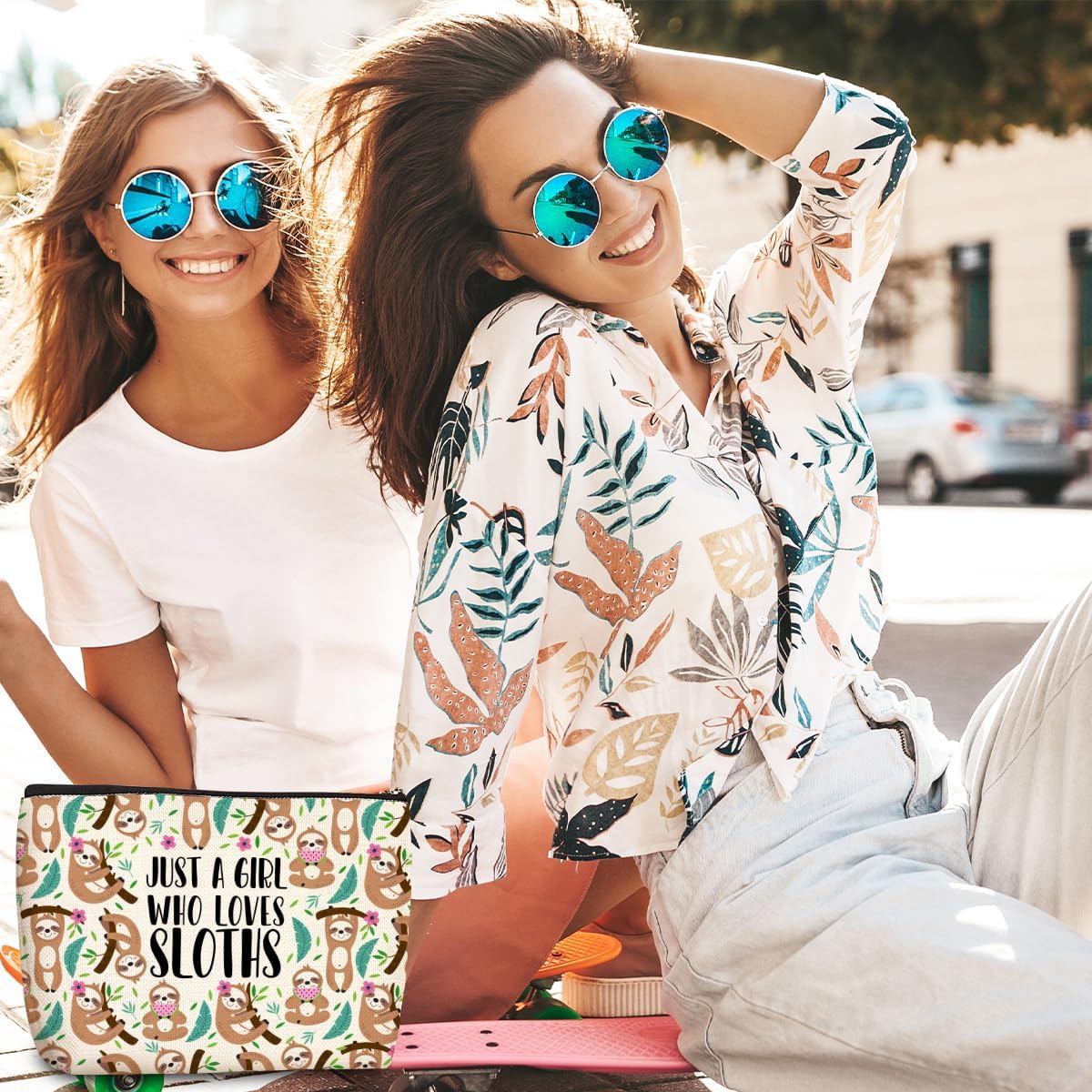 Cute Sloth Print Makeup Bag Sloth Gifts Cosmetic Bags Sloths Accessories Decor Stuff for Animal Sloths Lovers Women Girls Sister Best Friend Mom Breeder Funny Skincare Bag for Christmas Birthday - Image 5