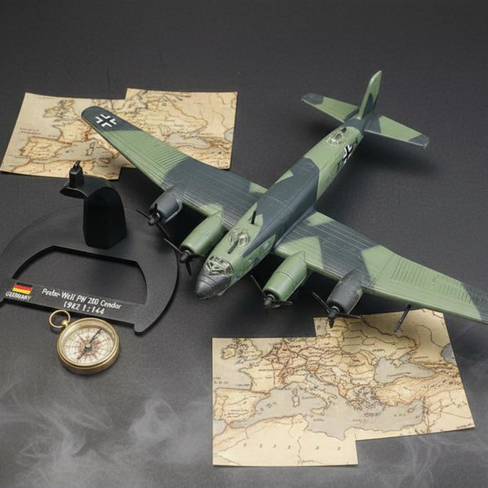 Modello Aereo in Lega Storica Modellismo Aereo Riproduzione Accurata Verniciatura Collezionistica con Supporto da Tavolo Adatto per Scrivania Showroom Salotto Regalo per Collezionisti