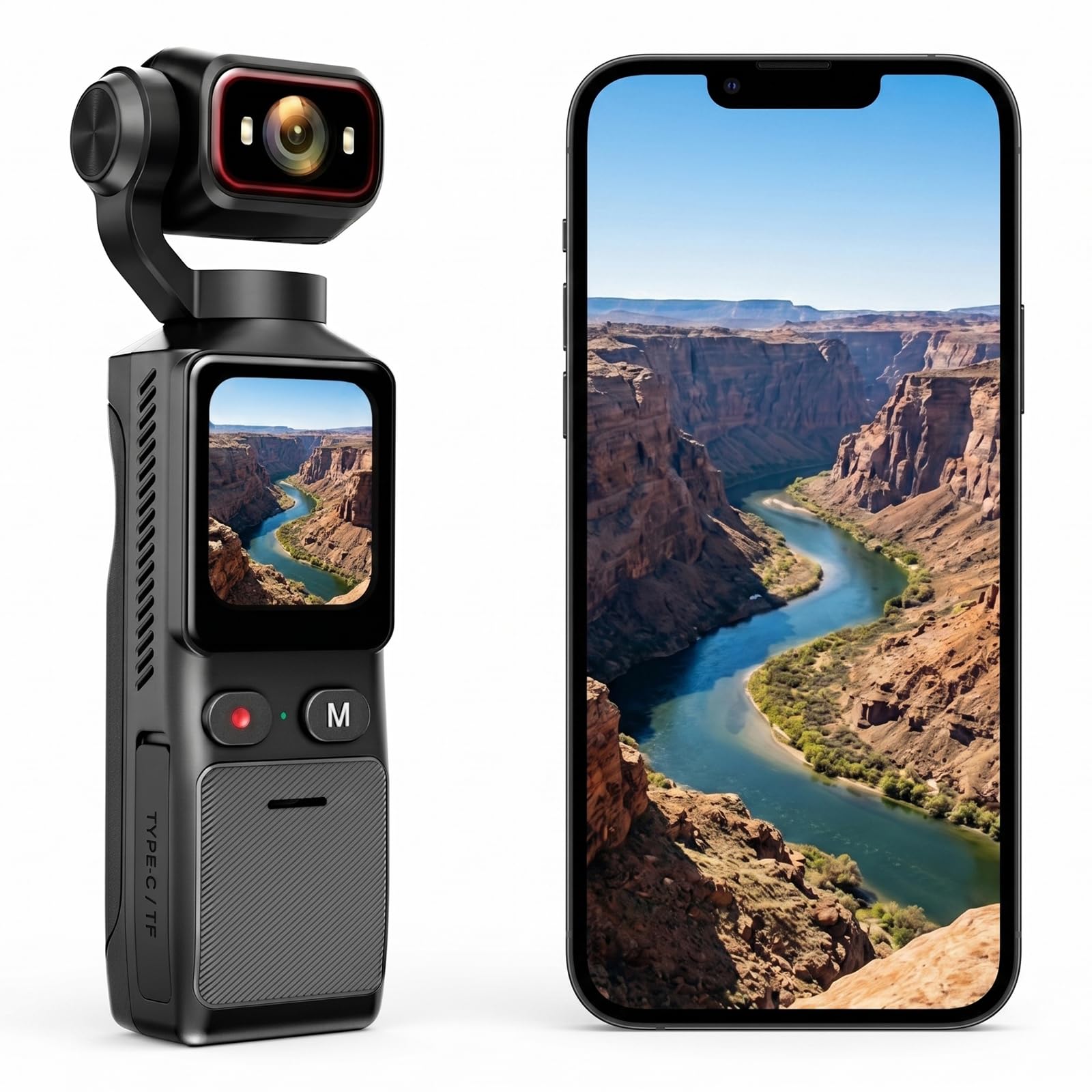 4K Körperkamera POV Vlogging Kamera Taschen Bodycam 180° drehbarem Objektiv, 1,69" Touchscreen, EIS Stabilisierung, Body Camera für Sport Vlogging Radfahren Camping