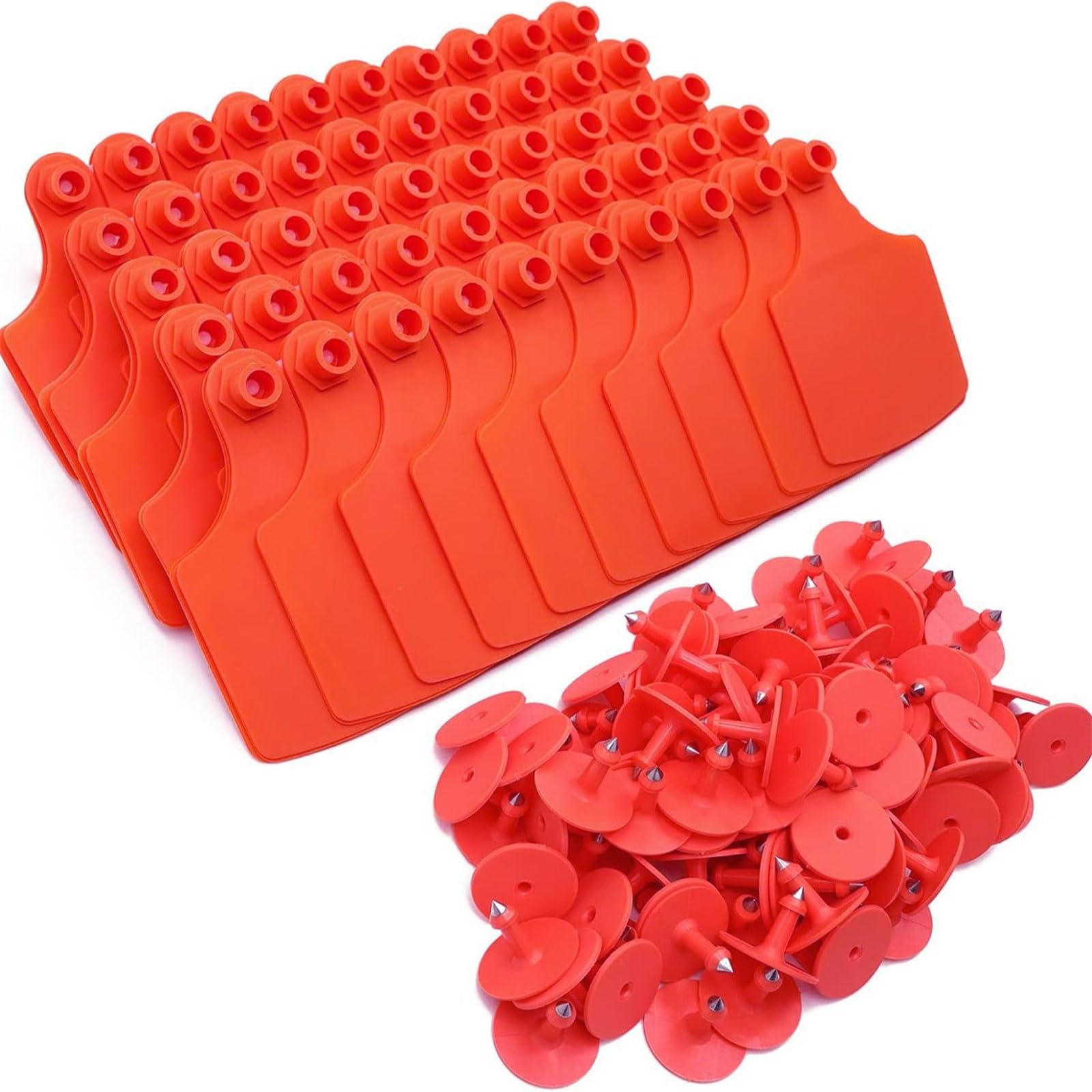 100 marcatori identificazione animali grandi dimensioni per bestiame come pecore, maiali e asini, realizzati in miscela plastica resistente, identificatori per orecchie animali