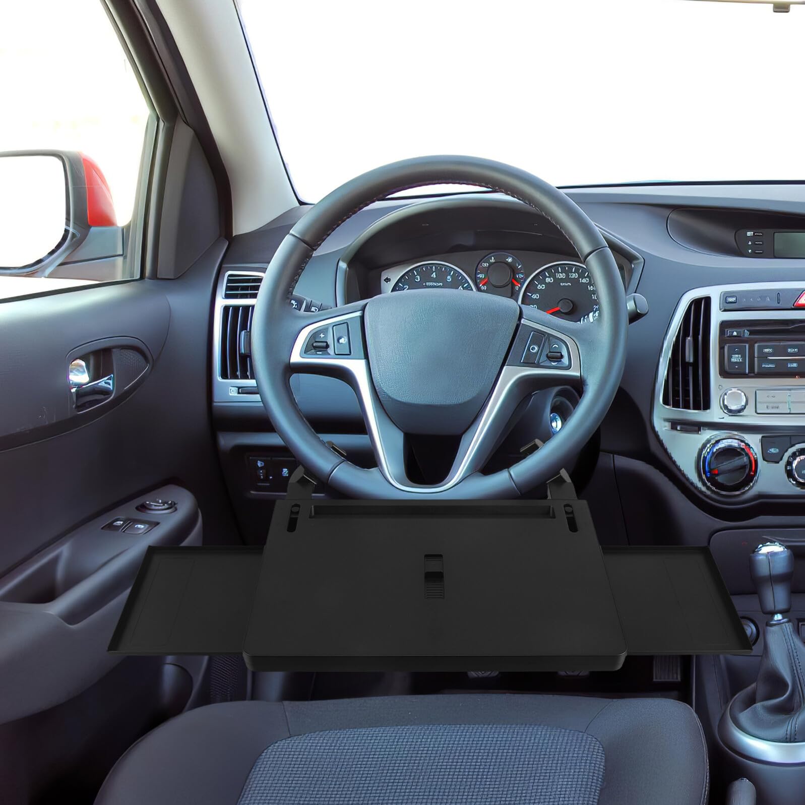 Milisten Lenkradtisch für Auto Multifunktionaler Klapptisch Auto-essgeschirrablage Klappbares Computertisch-tablett Lenkrad-esstisch für Reisen und Pendler