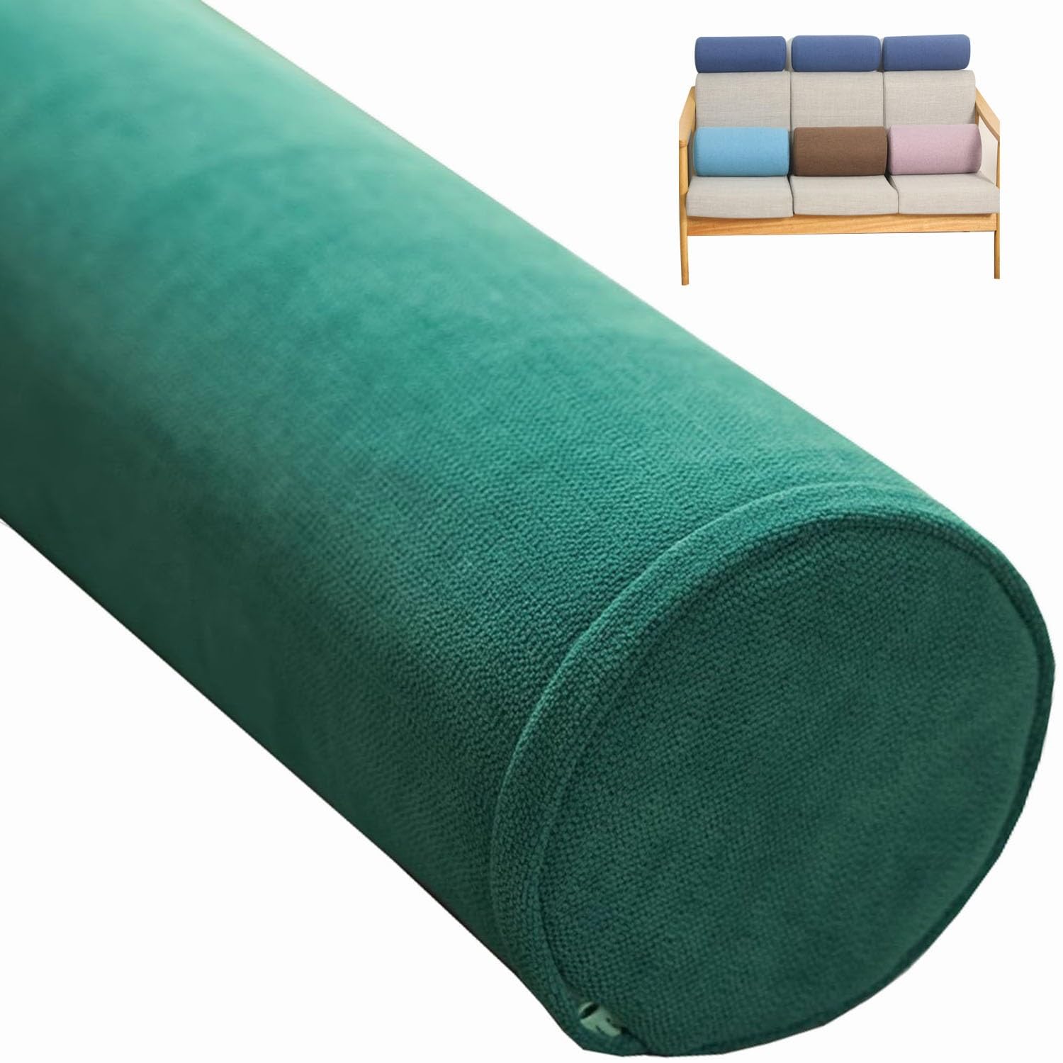 Zylindrisches Yoga-Kissen, abnehmbares Nackenstützkissen für Schlaf, Auto, Sofa, langes röhrenförmiges Nackenstützkissen für Schmerzlinderung und Komfort, B7, 10 x 70 cm
