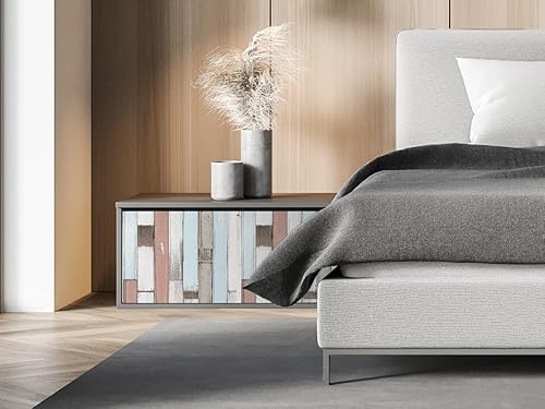 Miniatura 6 de Concord - Papel tapiz de madera azul para despegar y pegar, papel tapiz removible de madera rústica, papel tapiz temporal autoadhesivo, papel tapiz