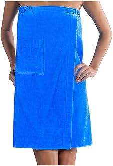 BY LORALuxurious 100% Terry Cotton Spa Wrap Cover Up Towel for Women - Aqua, One Size