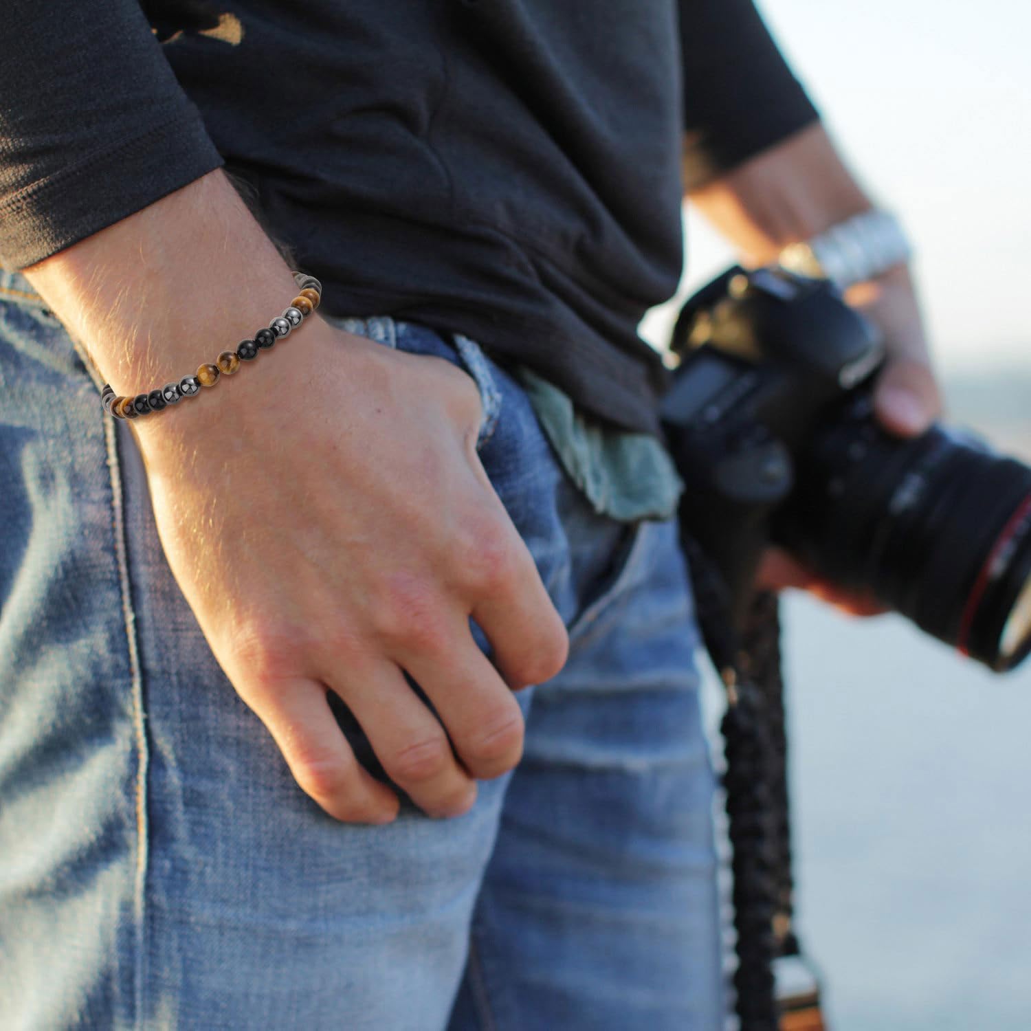 GAVU Triple Protection Beaded Bracelet for Men, Surfer Bracelets for Men - Image 3